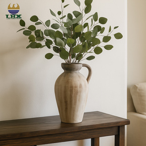 Vase <span class=keywords><strong>en</strong></span> céramique fait à la main <span class=keywords><strong>en</strong></span> usine poignée <span class=keywords><strong>cruche</strong></span> de poterie Vintage rustique Wabi-Sabi <span class=keywords><strong>terre</strong></span> cuite pour décor intérieur et extérieur Vase de table - Product Image 1