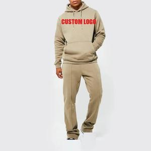 Patchs Brodés Personnalisés Logo Survêtement de Luxe Unisexe à Empilés Ensemble de Jogging à Capuche Survêtement en Polaire Technique Épaisse Plaine pour Hommes - Product Image 4