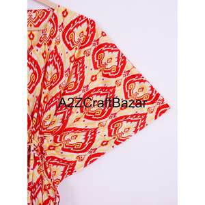 Handmade Wholesale Hand Block Print Cotton Kaftan: Organic Handmade <b>Dress</b>, Ethnic Robe <b>For</b> <b>Womens</b> And Girls - Product Image 4