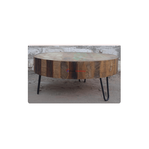 Mesa de centro de madera de hierro industrial hecha a mano 70x70x38 cm diseño moderno ecológico para sala de estar hogar Oficina apartamento - Product Image 1