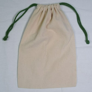 Bolsa de lino con logotipo personalizado al por mayor, bolsa de algodón blanco con banda acanalada, embalaje de pendientes de maquillaje, mango de sellado con cordón, uso de joyería - Product Image 5