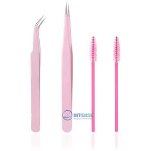 Pinzas para Extensión de Pestañas de Acero Inoxidable Antimagnéticas con Punta Lisa de 10 mm, Rectas y Curvas, de INTENSE SURGICAL INSTRUMENTS - Product Image 1