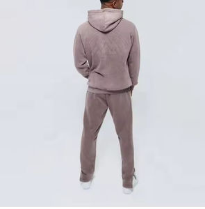 ชุดวอร์มผู้ชายคุณภาพเยี่ยมแบบย้อมสีเอซิด ประดับคริสตัล สำหรับวิ่งออกกำลังกาย สกรีนโลโก้ได้ ชุดลำลองผู้ชายแบบย้อมสีเอซิด ประดับคริสตัล - Product Image 3