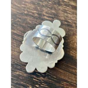 Alex Sanchez Sonoran Mountain Turquoise Sterling <b>Silver</b> <b>Ring</b> Size 8 Vermeil Rhodium Boho <b>Statement</b> Piece for Everyday Wear - Product Image 5