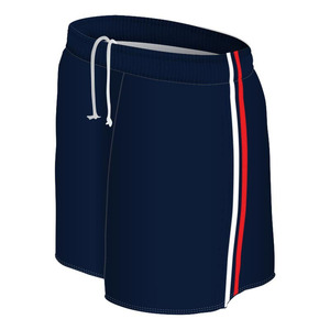 Short taille moyenne noir uni pour homme avec fermeture à cordon de serrage en toile tricotée à sublimation en polyester 100% - Product Image 1