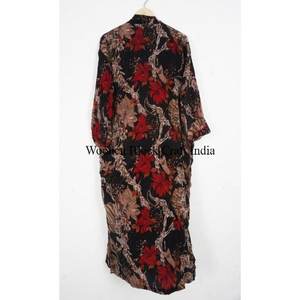 Robe de nuit, robe longue, robe portefeuille, robe de plage, peignoir, style vintage, robe de bain, kimono long en soie pour femmes - Product Image 5