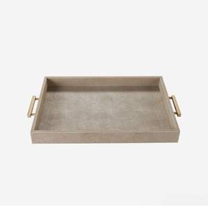 Plateau de service en cuir artisanal pour support polyvalent avec une élégance esthétique et moderne fonctionnelle pour les accessoires de chambre - Product Image 5