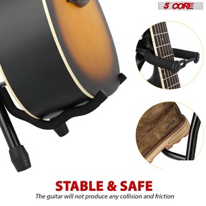 5Core Guitar <b>Stool</b> Adjustable Backrest Piano Chair 3.15" <b>Padded</b> Seat Music Stand - Product Image 6