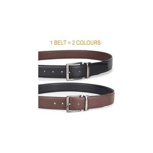 Reversible Leather <b>Belt</b> for Men - Dual Sided Dress and Casual <b>Belt</b>, Trim to Fit, 2 Styles in One <b>Belt</b> (<b>Suit</b> for waist - Product Image 3