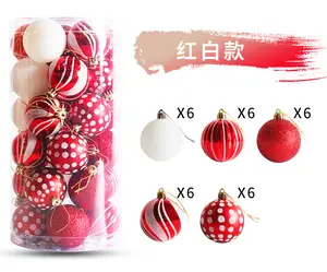 6 دلو حلي مطلية بالألوان زخارف بلاستيكية مقاومة للكسر تستخدم لتزيين شجرة عيد الميلاد