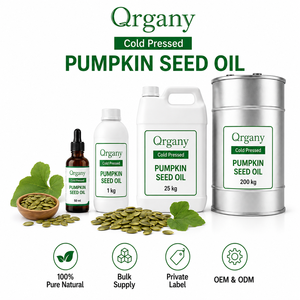 Huile de graines de courge de Styrie pressée à froid en vrac, Cucurbita Pepo, 100% pure, qualité alimentaire, matière première cosmétique, vente en gros, marque privée, OEM - Product Image 1