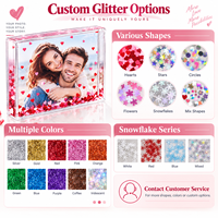 Cadre photo en acrylique rempli de liquide, personnalisé, décoratif, avec paillettes flottantes, pour la Saint-Valentin et la décoration intérieure - Vente en gros