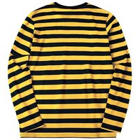 Nouveau design tendance, vente en gros d'usine à prix abordable, personnalisable OEM, T-shirt long rayé surdimensionné pour homme en 100% coton teint en fil, 200g de grammage lourd