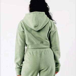 Women <b>Sherpa</b> Fleece Jacket 2023 Winter Warm Soft Plush Zipper Sweatshirt Female Embroidery Crop <b>Hoodies</b> Jacket casual wear - Product Image 4