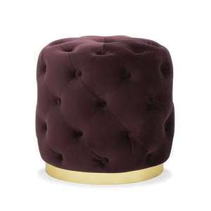 Pouf ottoman rond personnalisé avec base en acier doré, chaise en tissu, tabouret moderne pour la maison, pouf ottoman en forme de coussin - Product Image 1