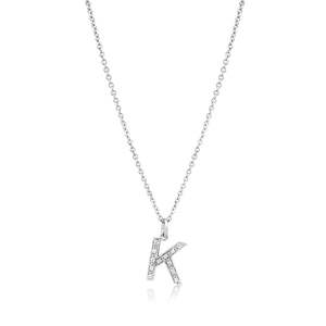 Custom A to Z Diamond Cut <b>Initial</b> Micro Pave Pendant Necklace 14K Pure Gold Sterling Silver Lab Diamond Alphabet Letter Pendant - Product Image 5