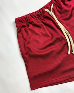 Shorts de sport pour hommes personnalisés en maille, couleur unie, avec cordon de serrage, style décontracté, séchage rapide - Product Image 2