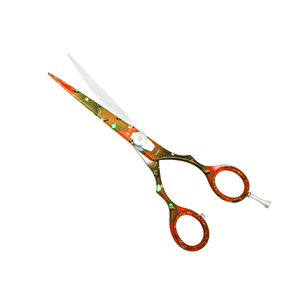 Custom <b>Paper</b> Coated Hair Cutting Barber <b>Scissors</b> 5.5" Stainless Steel Salon <b>Scissors</b> With Silver Adjustable Finger Rest - Product Image 1