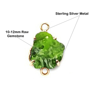 925 argent Sterling aigue-marine brute pierre naturelle réglage de broche Double Bail bijoux collier Bracelet fabrication connecteur - Product Image 3