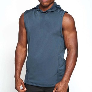 Débardeurs de sport à capuche pour hommes, confortables, à séchage rapide, respirants, en coton tricoté, sweat-shirts de sport - Product Image 5