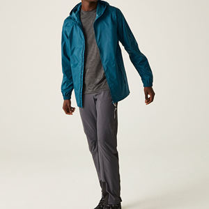 Chaqueta Cortavientos de Lona para Hombre con Logotipo Personalizado al por Mayor, Chaqueta con Capucha y Cierre OEM con Logotipo en la Parte Delantera - Product Image 4