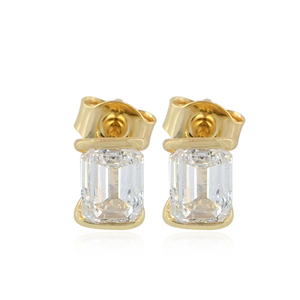 14K Solid Gold 2.02 Ct Emerald Cut Lab Grown Diamond <b>Stud</b> <b>Earrings</b> Luxury <b>Fine</b> Jewelry Wholesale - Product Image 1