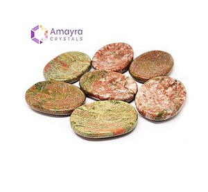 Pierres d'inquiétude en agate et en unakite, pierre d'inquiétude en pierre précieuse, fabriquée à la main pour la guérison, vente en gros directe d'Amayra Crystals Exports Inde - Product Image 4