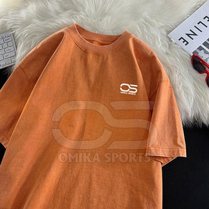 เสื้อยืดผ้าฝ้าย100% สำหรับผู้ชายย้อนยุคซักได้เสื้อยืดผ้าแอซิดแบบมีน้ำหนักเบาใส่สบายสำหรับผู้ชาย - Product Image 4