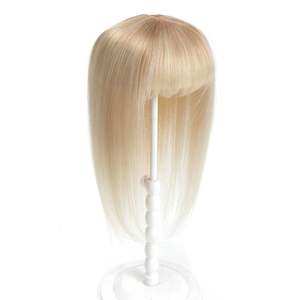 ท็อปเปอร์ผมแท้ Remy พร้อมหน้าม้า ฐานไหม ติดแน่น สีบลอนด์หม่นและสีบลอนด์มุก # R12/1001 - Product Image 1