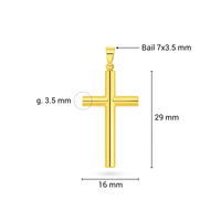 Colgante de Cruz Cristiana Hecho a Mano en Oro Amarillo de 14K, Delgado y Elegante para Uso Diario, Unisex, Sin Níquel, Joyería de Comunión, Colgantes Finos