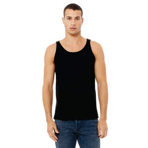 Airlume-Camiseta sin mangas de algodón para hombre y mujer, camiseta sin mangas de color negro con diseño de anillo y peinado, 32 onzas, 100% - Product Image 1