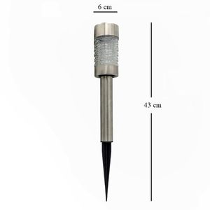 Luci da giardino a LED solari da 31cm sensore impermeabile in metallo/vetro per illuminazione esterna-confezione da 2 - Product Image 2