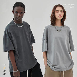 Ropa informal personalizada para hombre, camiseta vintage de gran tamaño lavada con logotipo, camiseta desgastada con lavado ácido para hombre - Product Image 5