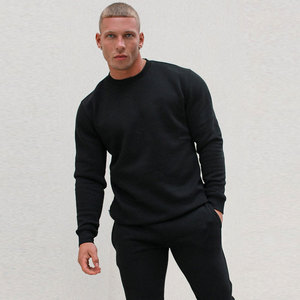 Chándal negro de Invierno en Blanco ajustado con su propio logotipo de diseño 100% algodón Streetwear conjunto de chándal con capucha - Product Image 1