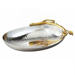 ชามสแตนเลสและทองเหลืองชุบทองแบบพรีเมี่ยมสำหรับเสิร์ฟสลัดผลไม้ถั่วโลหะตกแต่งกลางโต๊ะแบบมีสไตล์ - Product Image 3