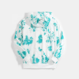 เสื้อฮู้ดมัดย้อมแขนยาวผ้าคอตตอนย้อมสีแนวสตรีทฮิปฮอปแบบกำหนดเองดีไซน์ใหม่ - Product Image 2