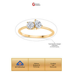 Lab Grown Diamond Toi Et Moi Anillo de oro Colección de anillos de diamantes elegantes - Product Image 5