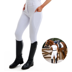 Obtenez des jodhpurs et des culottes d'équitation personnalisés pour femmes en gros, obtenez des leggings d'équitation personnalisés avec poche et extensible doux - Product Image 6