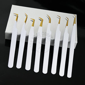 Pince à cils de haute qualité, durable, pour isolation longue, courbée classique à 90 degrés, fine, pour extensions de cils - Product Image 3