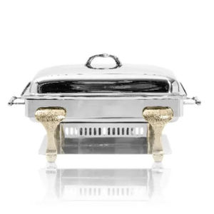 เครื่องอุ่นอาหารโรงแรมวินเทจสีทองอุปกรณ์จัดเลี้ยงบุฟเฟ่ต์อุ่นอาหารจานร้อนสำหรับงานแต่งงานและงานเลี้ยง - Product Image 2