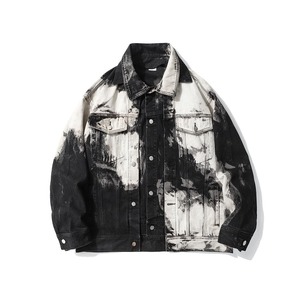 Cool Street Men Denim Jacket with Acid Wash Pattern Long Sleeves Front <b>Buttons</b> and Classic Fit for Budget Friendly Modern - Product Image 1