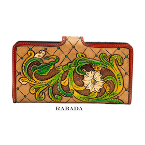 กระเป๋าคลัทช์หนังแบบพับสามทบทำมือหนังวัวแท้ - Product Image 2