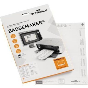 DURABLE Badgemaker Insert Sign 74 X 34 mm White Cardboard 280pcs/pack Badge Holder Accessory - Product Image 1