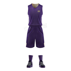 Poliéster hecho de la mejor calidad púrpura y piel BSCI, poliéster, ropa deportiva Uniforme de baloncesto de color Uniforme de baloncesto deportivo - Product Image 1
