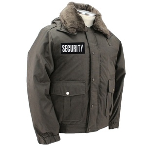 Chaqueta de seguridad con logotipo personalizado, Cuello de piel con logotipo de parche personalizado, chaquetas de uniforme de guardia de seguridad - Product Image 2