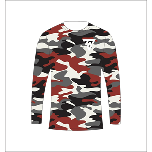 Camiseta de manga larga con sublimación personalizada para hombre, camuflaje rojo, para caza, pesca, deportes atléticos, Trackstar OEM, marca privada TSI-G05-P0792 - Product Image 2