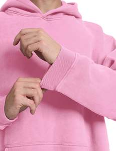 Sweat à capuche brodé délavé à l'acide, de grande taille, en coton éponge français, sweat à capuche coréen vintage délavé à l'acide pour hommes, vente en gros - Product Image 5