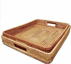 Plateau de service tissé en osier de fruits en rotin plateau de service de fruits d'eau tressée servant plateau de rotin tissé vente chaude de l'Inde - Product Image 6