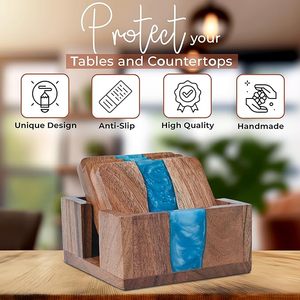 Handcrafted Wood Epoxy <b>Table</b> <b>Coaster</b> for Dining <b>Table</b> Wedding Christmas Decoration Family Gathering Parties - Product Image 2