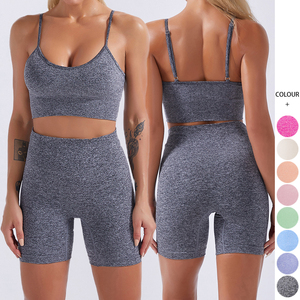 Personnalisé Femmes Élastique Maigre Taille Haute Dos Nu Scrunch Sans Couture Fitness Shorts Soutien-Gorge Sport Fitness Yoga Porter - Product Image 1